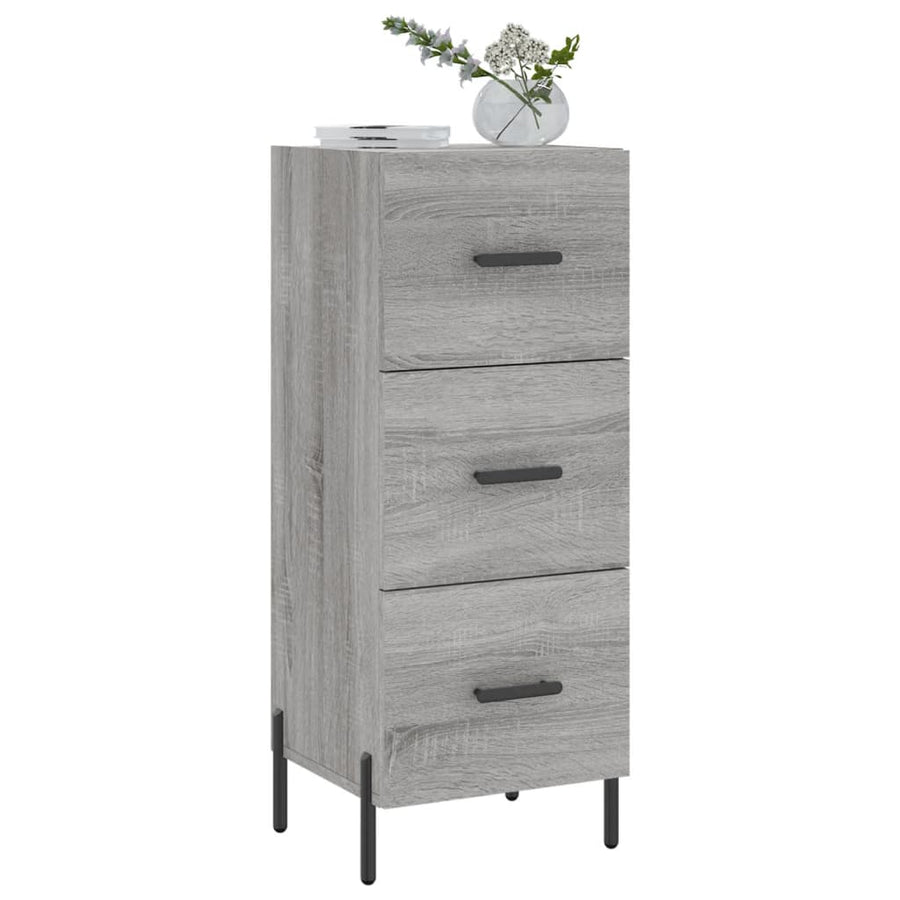 Dressoir 34,5X34X90 Cm Bewerkt Hout Grijs Sonoma Eikenkleurig
