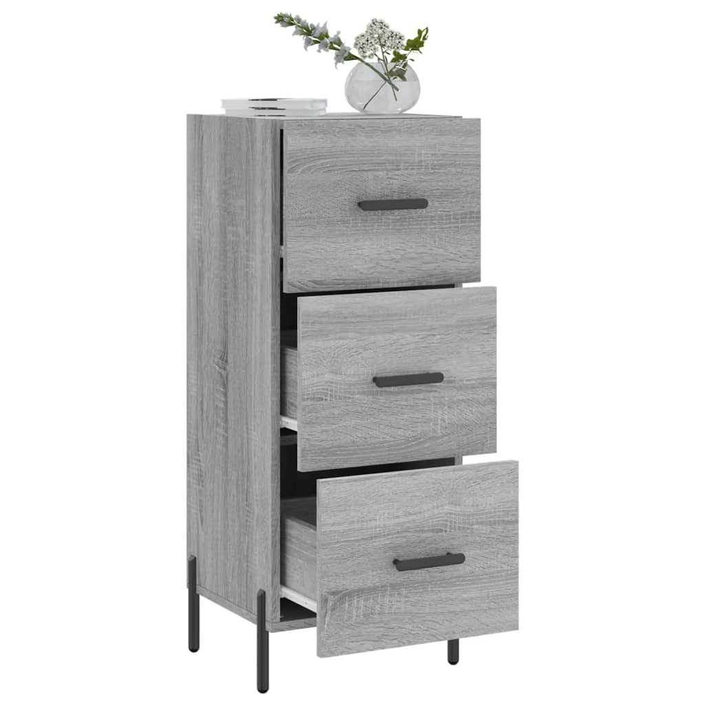Dressoir 34,5X34X90 Cm Bewerkt Hout Grijs Sonoma Eikenkleurig