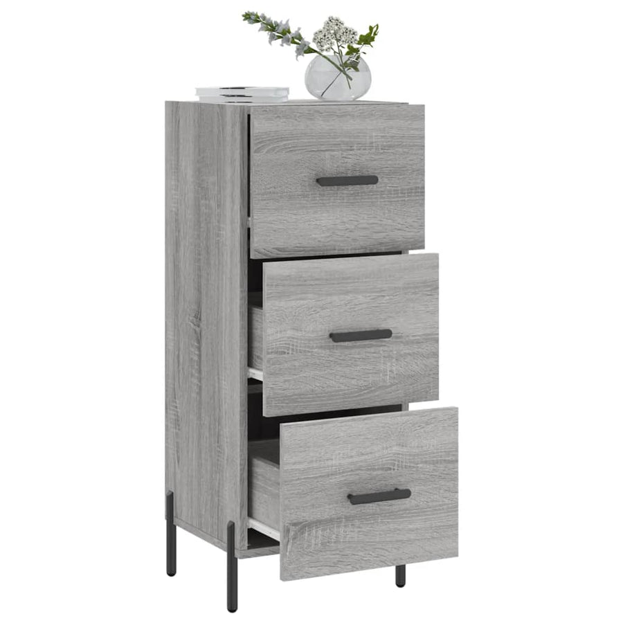Dressoir 34,5X34X90 Cm Bewerkt Hout Grijs Sonoma Eikenkleurig