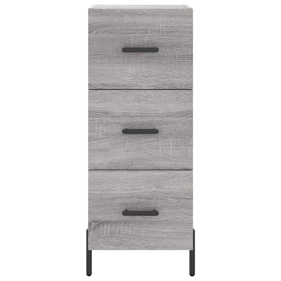 Dressoir 34,5X34X90 Cm Bewerkt Hout Grijs Sonoma Eikenkleurig