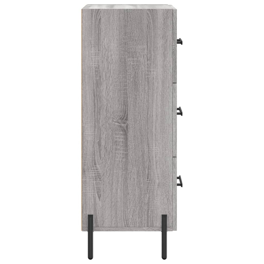 Dressoir 34,5X34X90 Cm Bewerkt Hout Grijs Sonoma Eikenkleurig