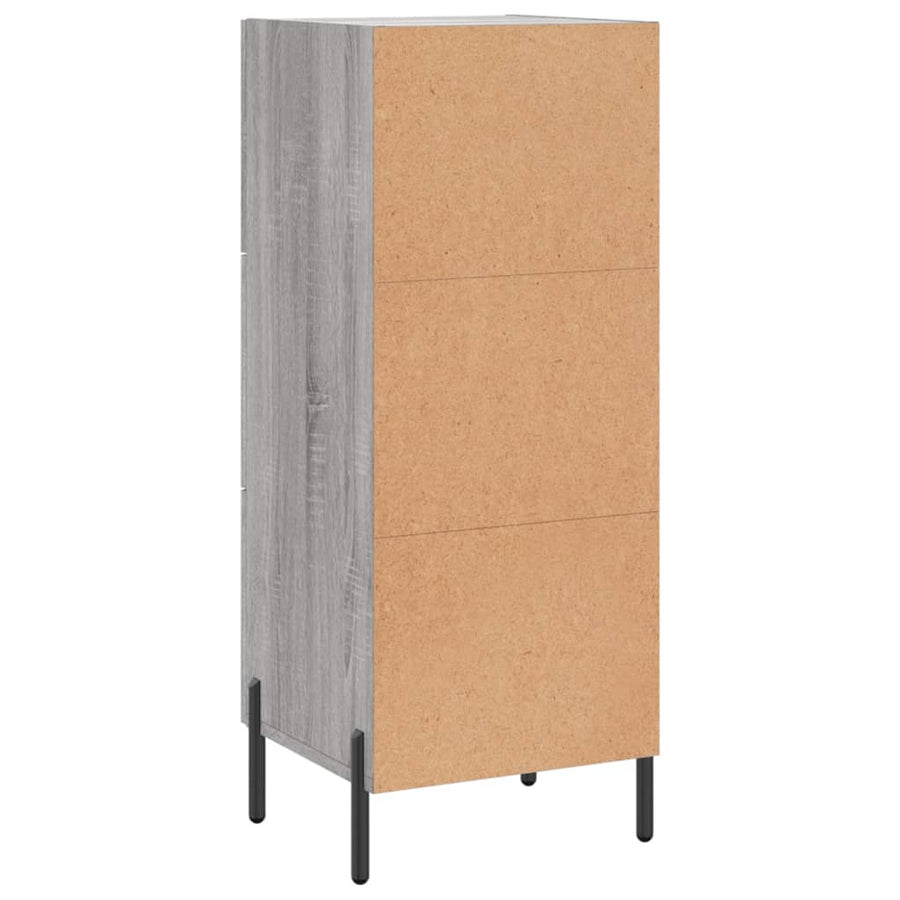Dressoir 34,5X34X90 Cm Bewerkt Hout Grijs Sonoma Eikenkleurig
