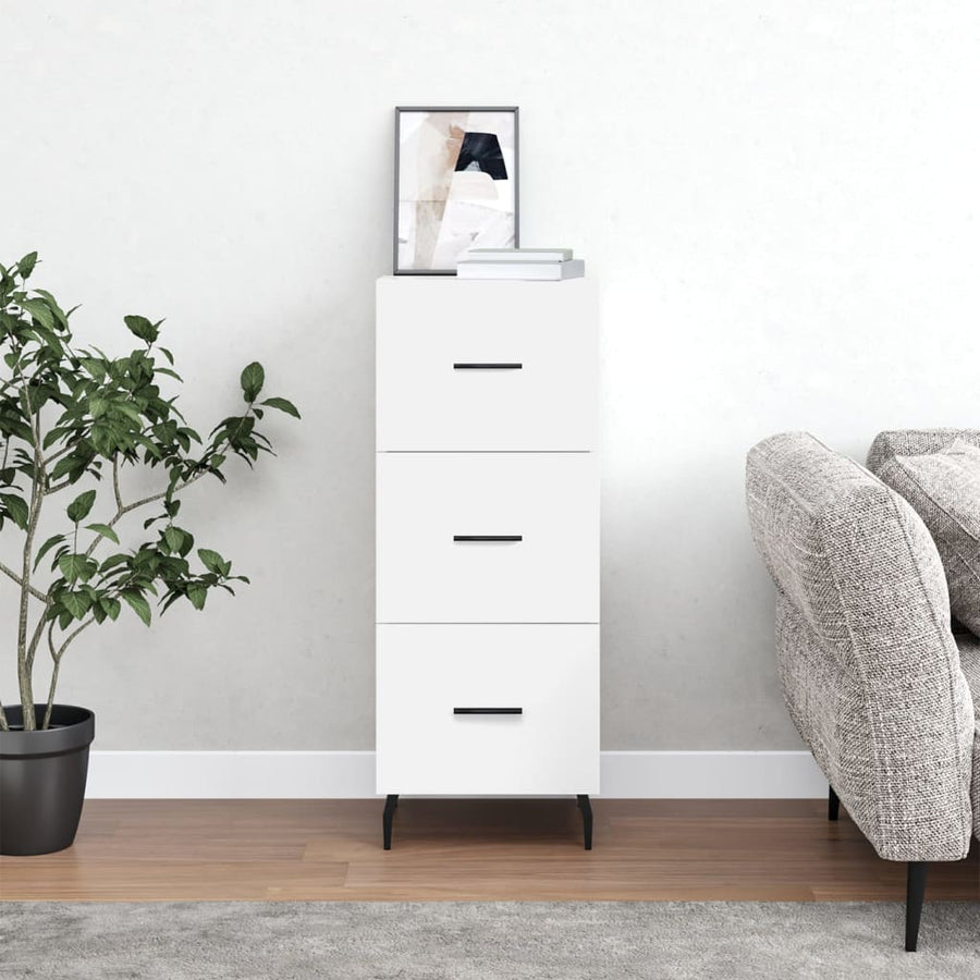 Dressoir 34,5X34X90 Cm Bewerkt Hout Wit