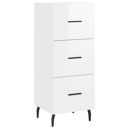 Dressoir 34,5X34X90 Cm Bewerkt Hout Hoogglans Wit
