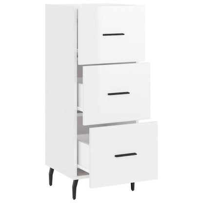 Dressoir 34,5X34X90 Cm Bewerkt Hout Hoogglans Wit