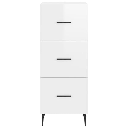 Dressoir 34,5X34X90 Cm Bewerkt Hout Hoogglans Wit