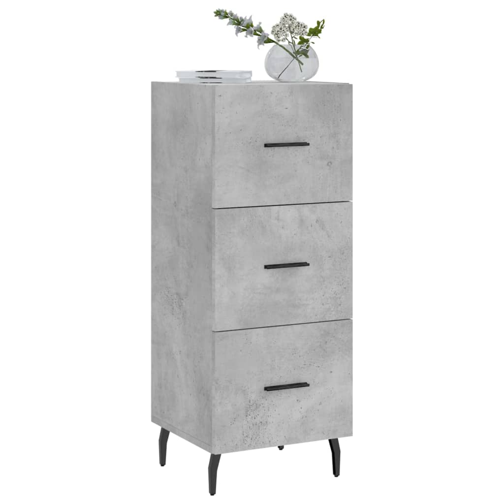 Dressoir 34,5X34X90 Cm Bewerkt Hout Betongrijs