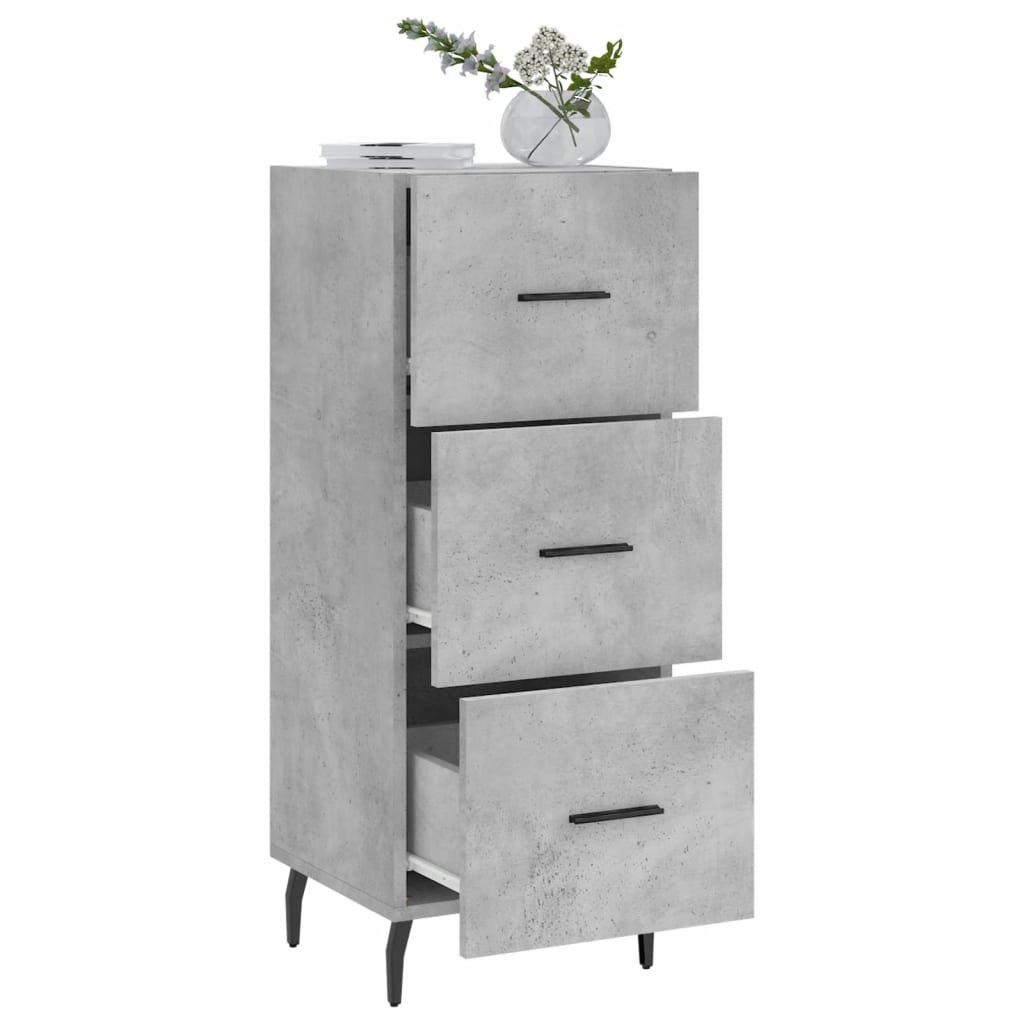 Dressoir 34,5X34X90 Cm Bewerkt Hout Betongrijs