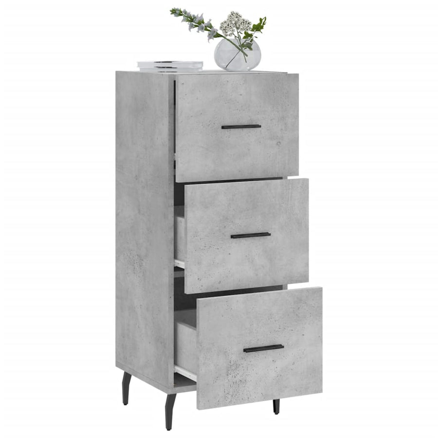 Dressoir 34,5X34X90 Cm Bewerkt Hout Betongrijs