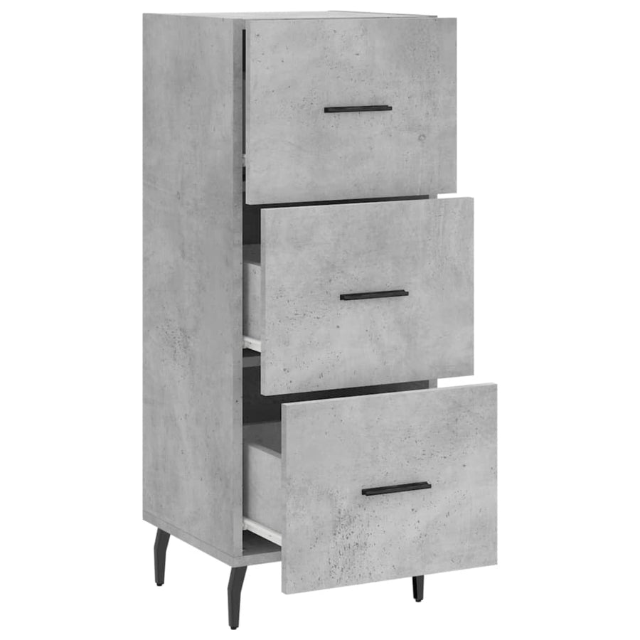 Dressoir 34,5X34X90 Cm Bewerkt Hout Betongrijs