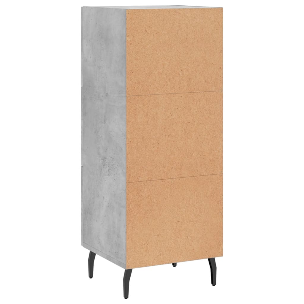 Dressoir 34,5X34X90 Cm Bewerkt Hout Betongrijs