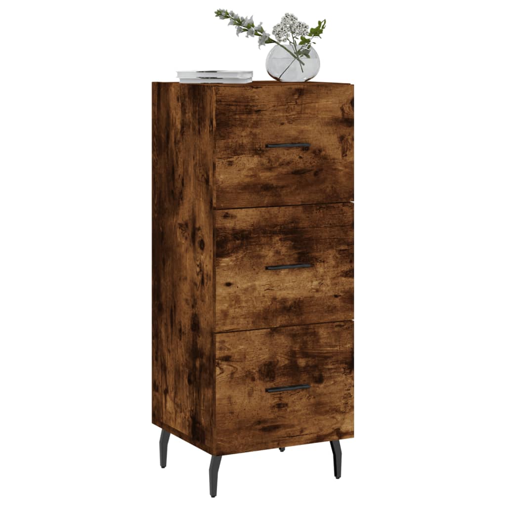 Dressoir 34,5X34X90 Cm Bewerkt Hout Gerookt Eiken