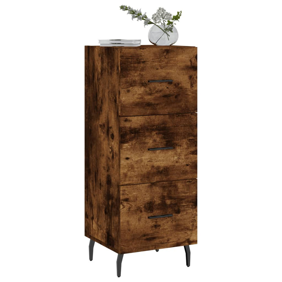 Dressoir 34,5X34X90 Cm Bewerkt Hout Gerookt Eiken
