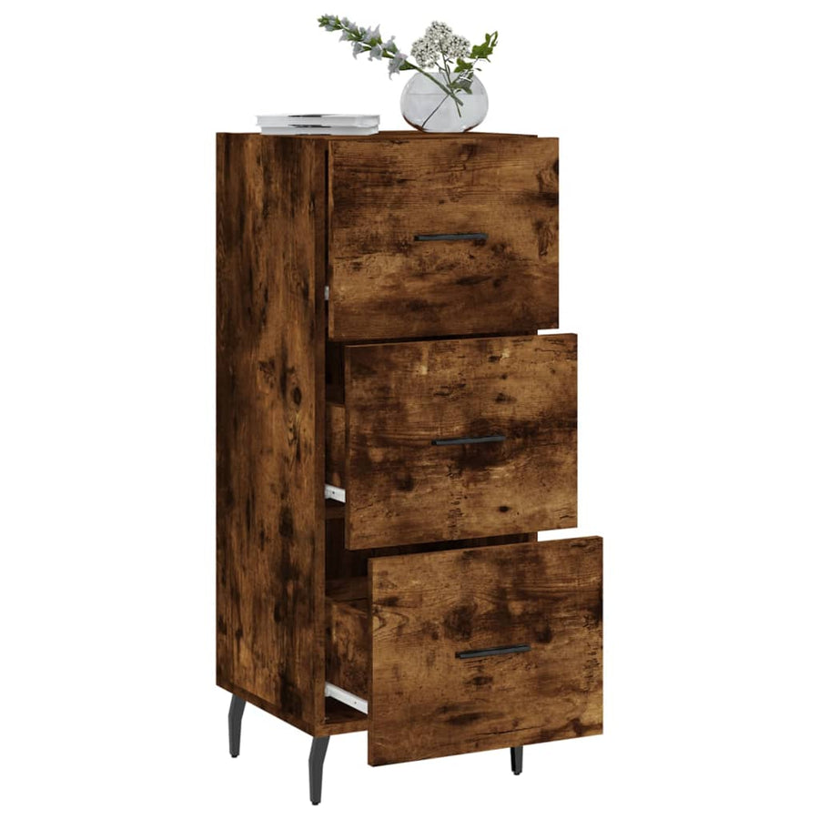 Dressoir 34,5X34X90 Cm Bewerkt Hout Gerookt Eiken