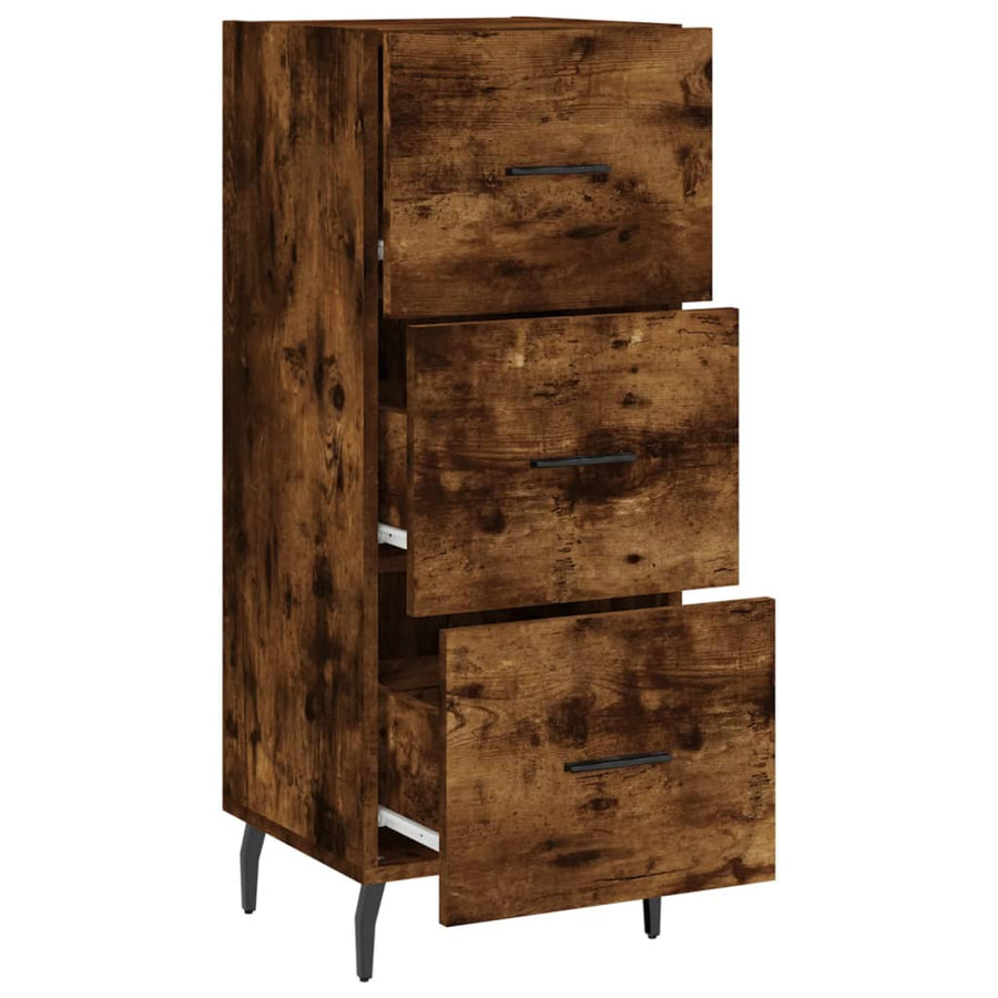 Dressoir 34,5X34X90 Cm Bewerkt Hout Gerookt Eiken
