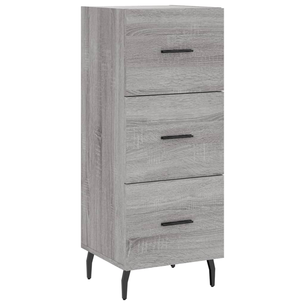Dressoir 34,5X34X90 Cm Bewerkt Hout Grijs Sonoma Eikenkleurig