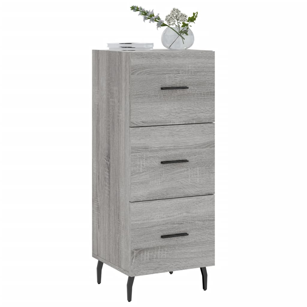 Dressoir 34,5X34X90 Cm Bewerkt Hout Grijs Sonoma Eikenkleurig