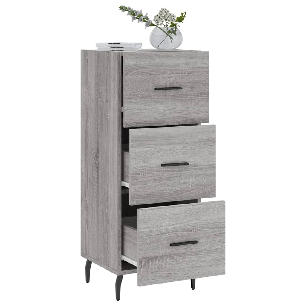 Dressoir 34,5X34X90 Cm Bewerkt Hout Grijs Sonoma Eikenkleurig
