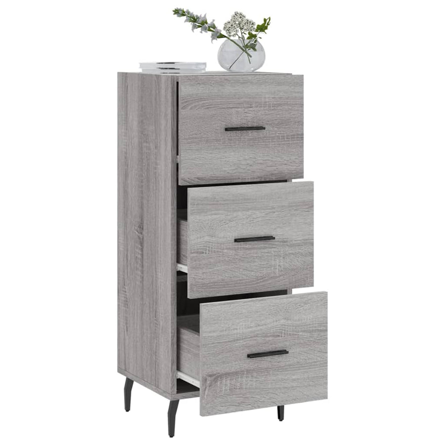 Dressoir 34,5X34X90 Cm Bewerkt Hout Grijs Sonoma Eikenkleurig