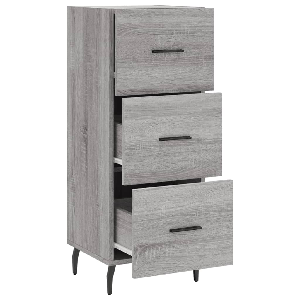 Dressoir 34,5X34X90 Cm Bewerkt Hout Grijs Sonoma Eikenkleurig