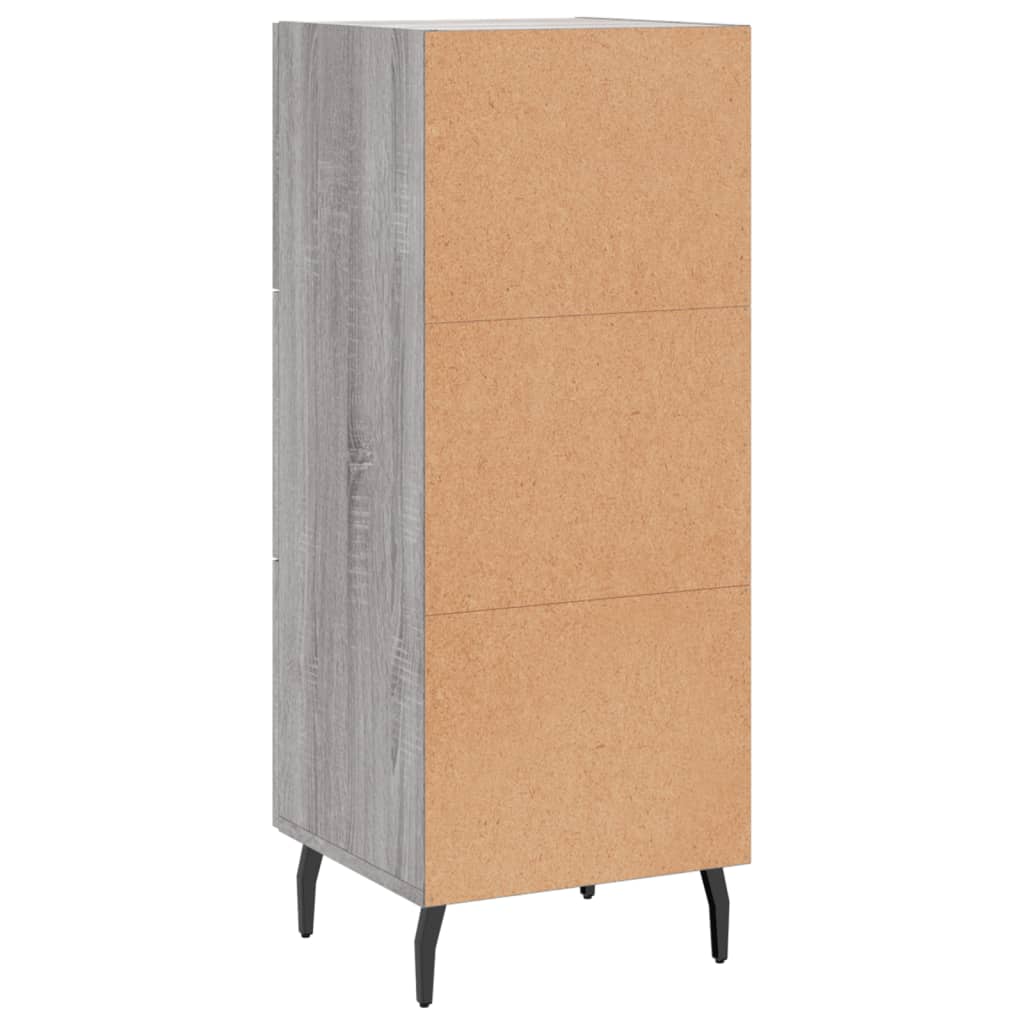 Dressoir 34,5X34X90 Cm Bewerkt Hout Grijs Sonoma Eikenkleurig