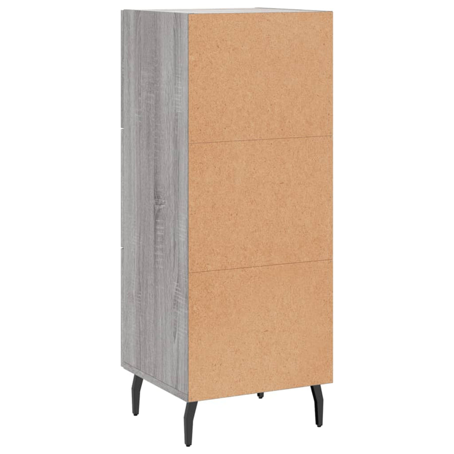 Dressoir 34,5X34X90 Cm Bewerkt Hout Grijs Sonoma Eikenkleurig
