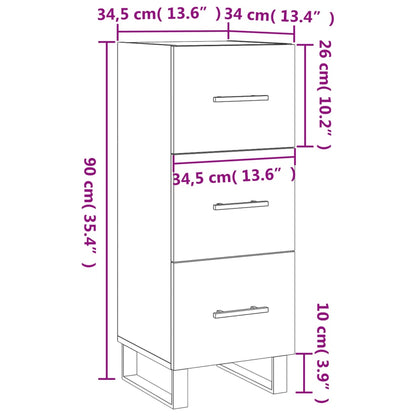 Dressoir 34,5X34X90 Cm Bewerkt Hout Wit