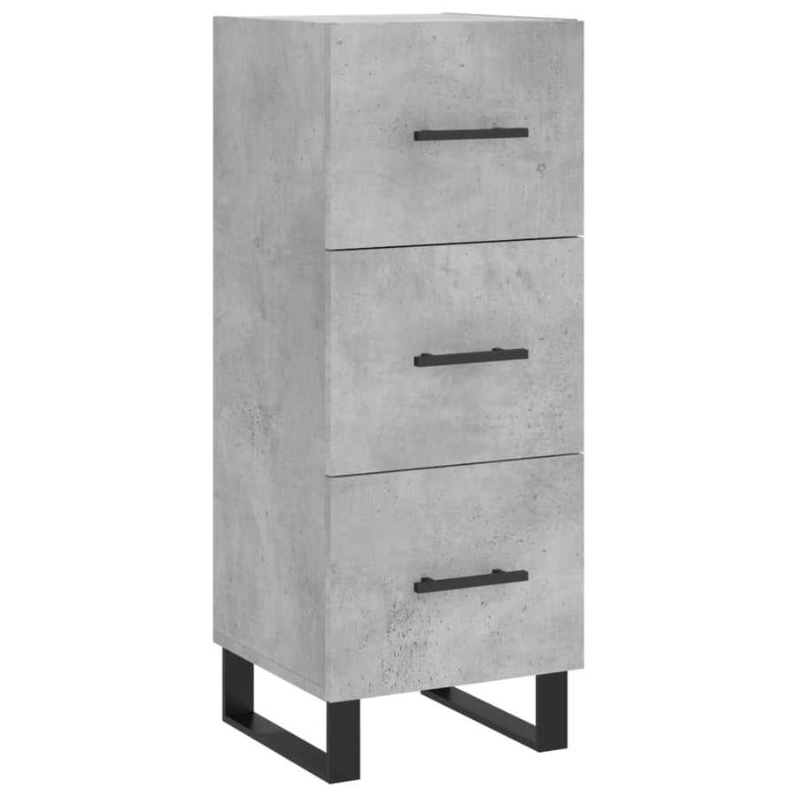 Dressoir 34,5X34X90 Cm Bewerkt Hout Betongrijs