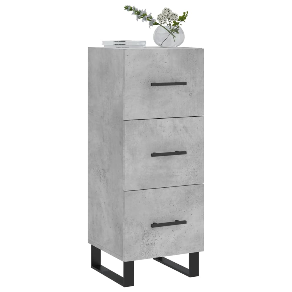 Dressoir 34,5X34X90 Cm Bewerkt Hout Betongrijs