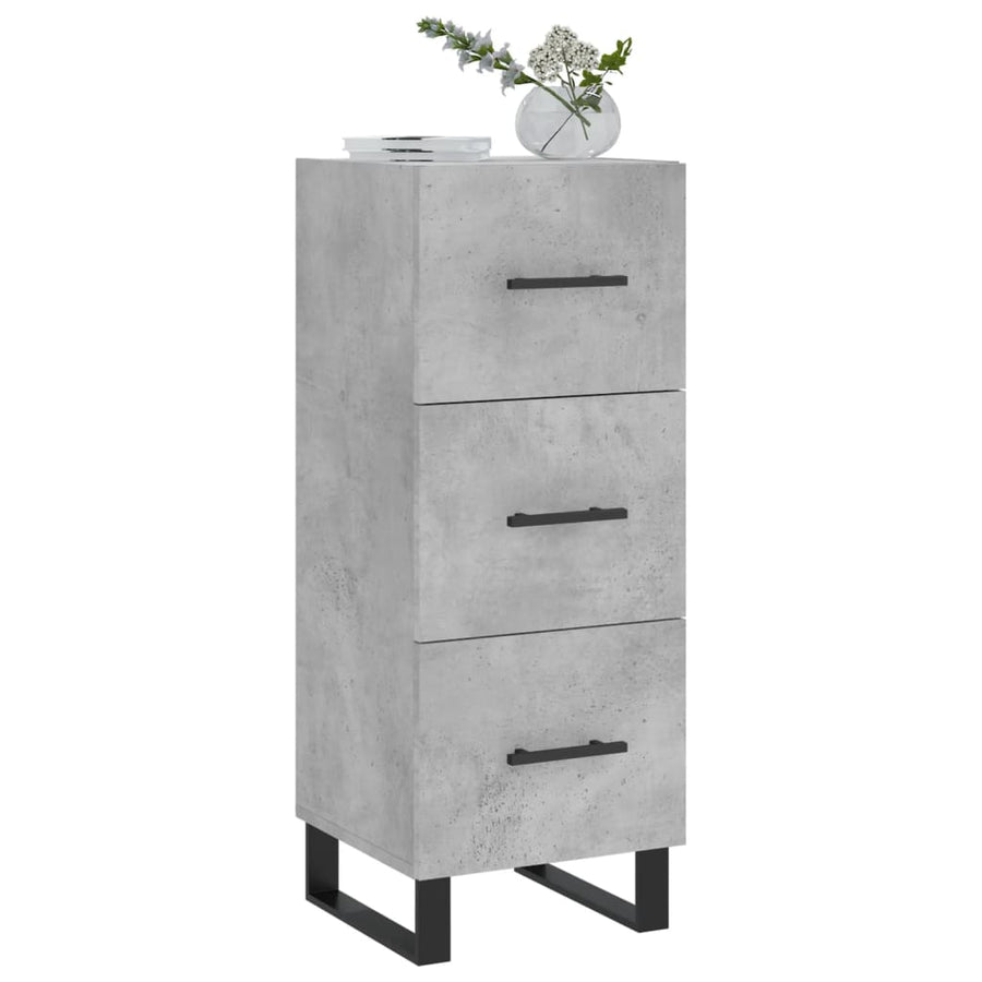 Dressoir 34,5X34X90 Cm Bewerkt Hout Betongrijs