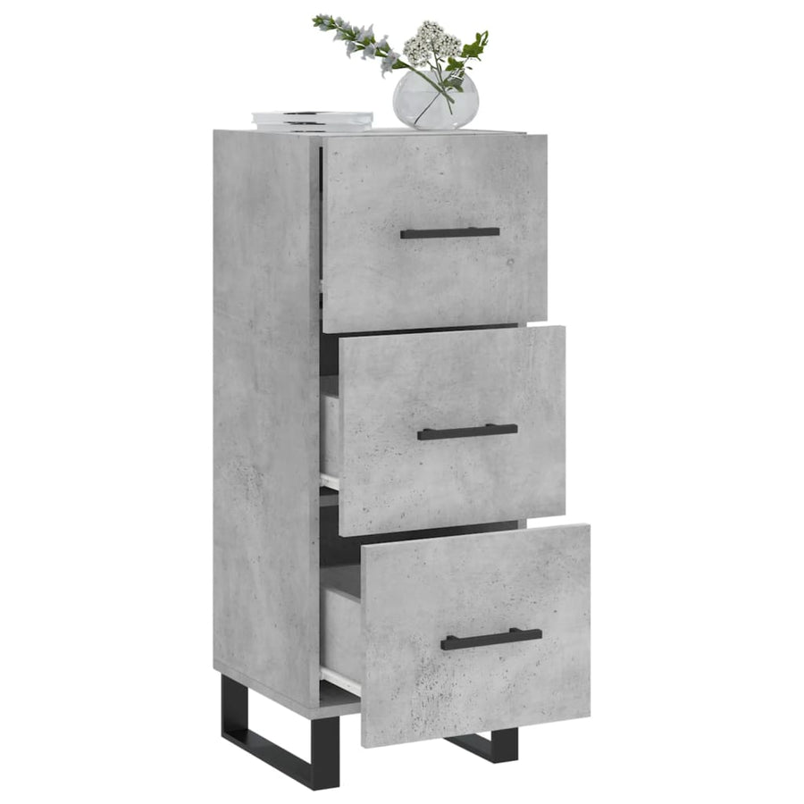 Dressoir 34,5X34X90 Cm Bewerkt Hout Betongrijs