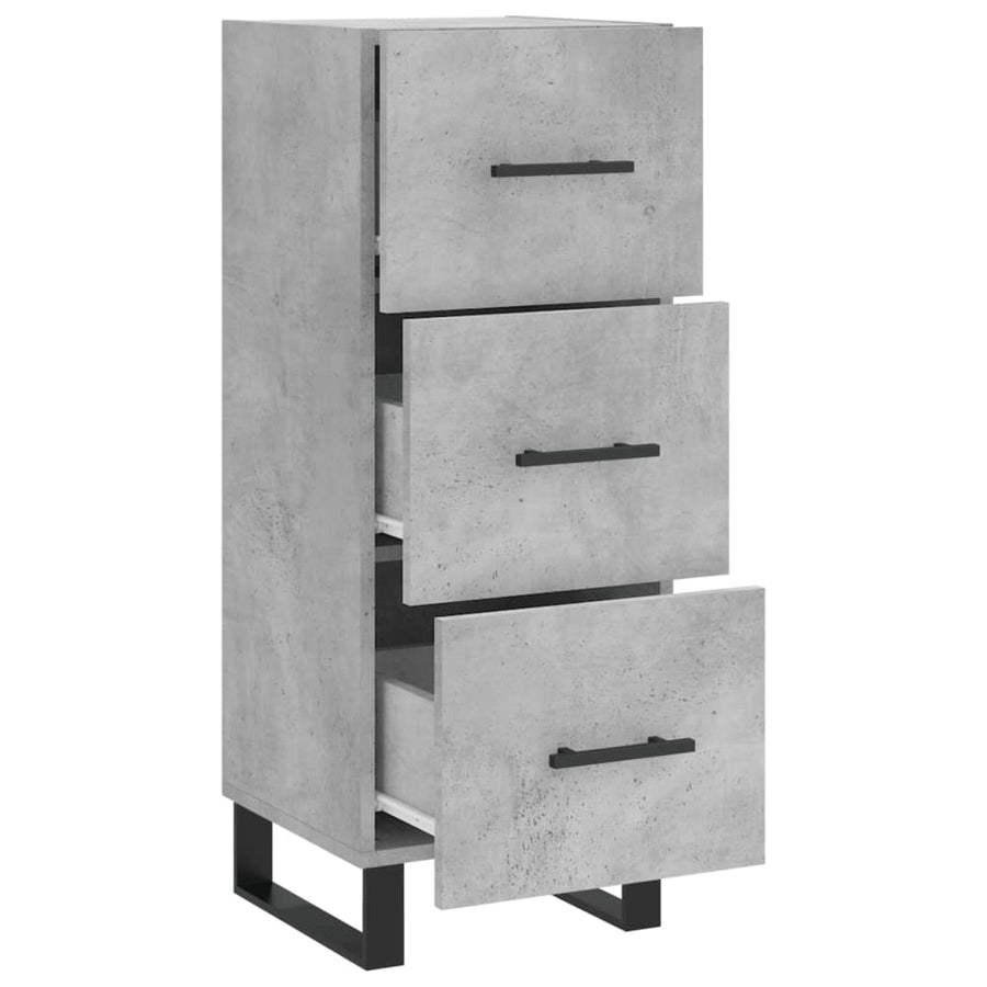 Dressoir 34,5X34X90 Cm Bewerkt Hout Betongrijs