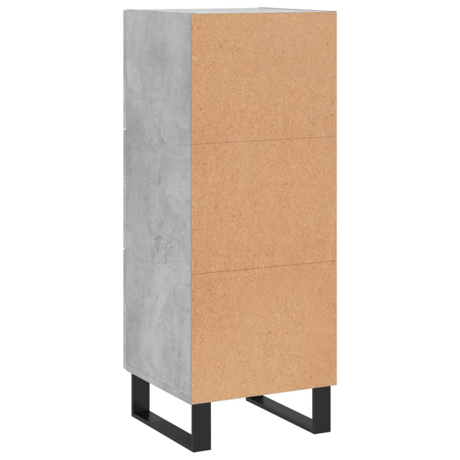 Dressoir 34,5X34X90 Cm Bewerkt Hout Betongrijs
