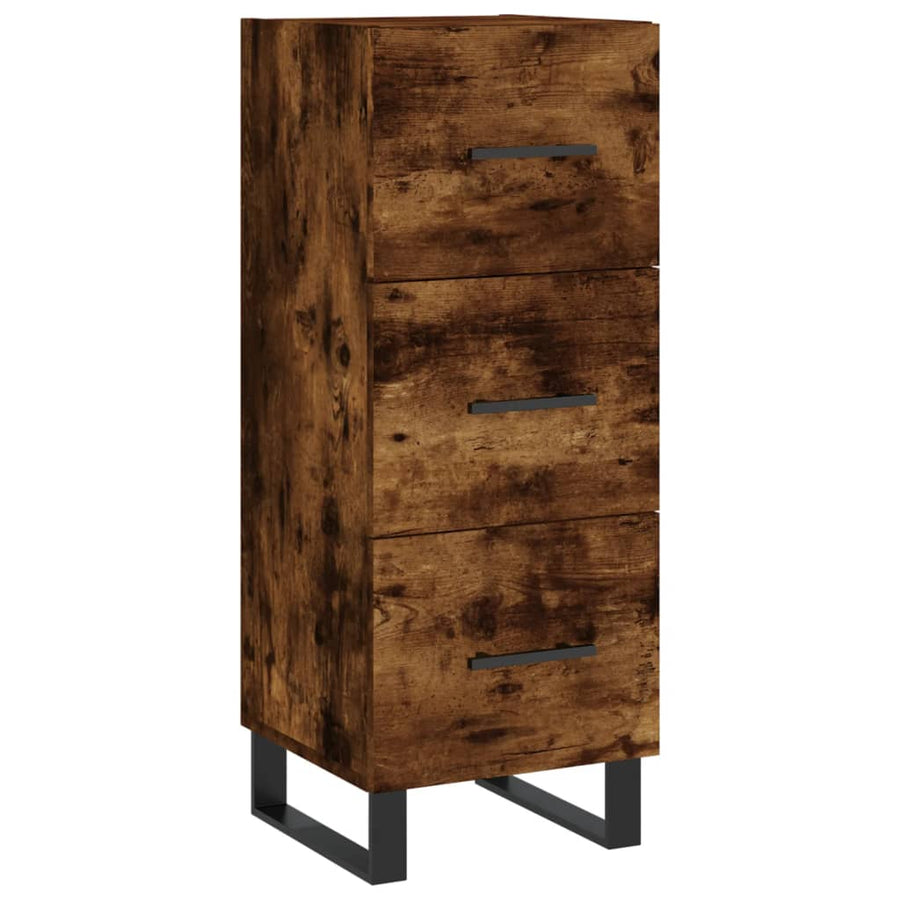 Dressoir 34,5X34X90 Cm Bewerkt Hout Gerookt Eiken