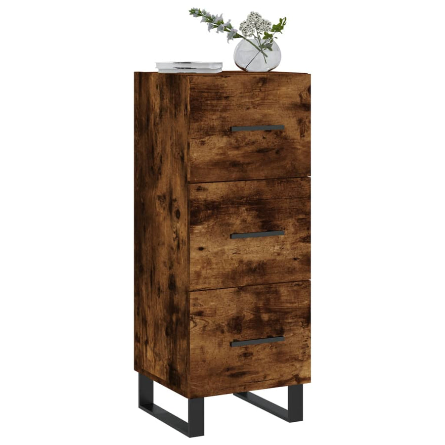 Dressoir 34,5X34X90 Cm Bewerkt Hout Gerookt Eiken