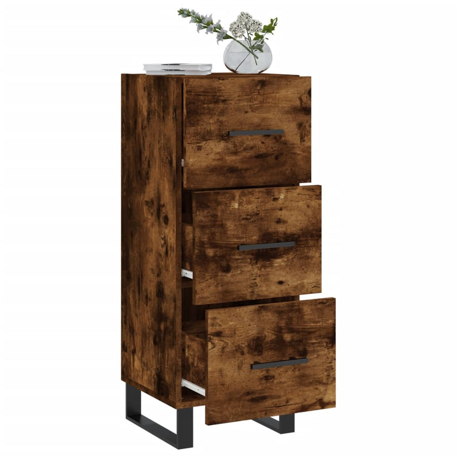 Dressoir 34,5X34X90 Cm Bewerkt Hout Gerookt Eiken