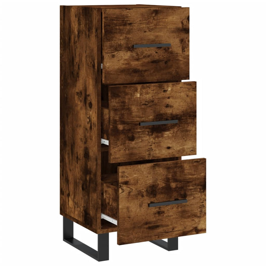 Dressoir 34,5X34X90 Cm Bewerkt Hout Gerookt Eiken