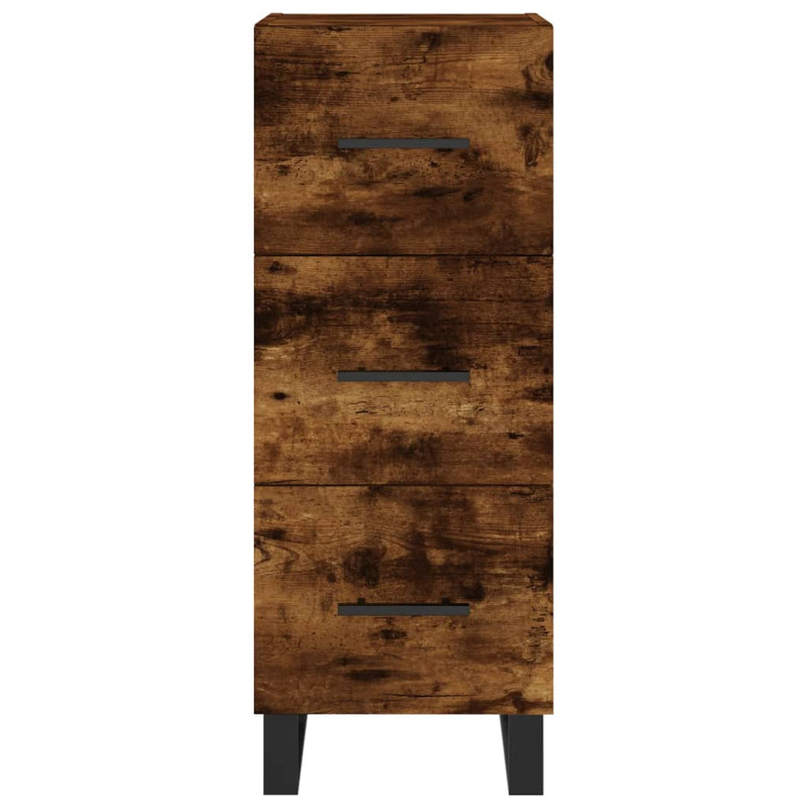 Dressoir 34,5X34X90 Cm Bewerkt Hout Gerookt Eiken
