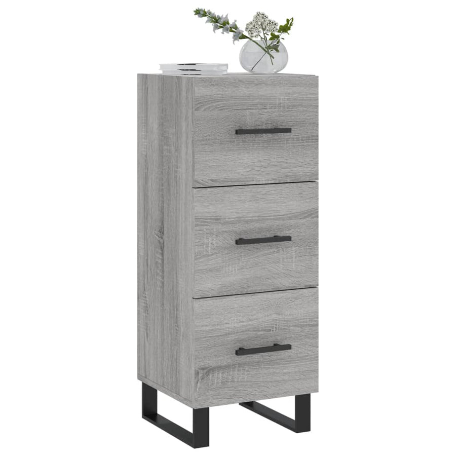Dressoir 34,5X34X90 Cm Bewerkt Hout Eikenkleurig Grijs sonoma