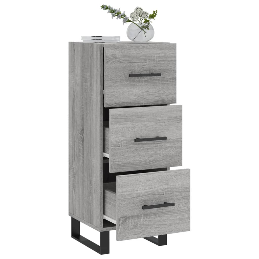 Dressoir 34,5X34X90 Cm Bewerkt Hout Eikenkleurig Grijs sonoma