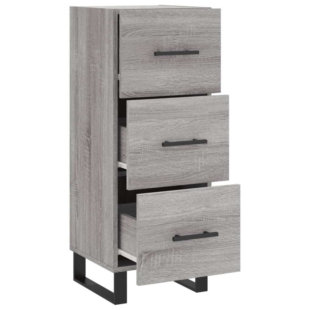 Dressoir 34,5X34X90 Cm Bewerkt Hout Eikenkleurig Grijs sonoma
