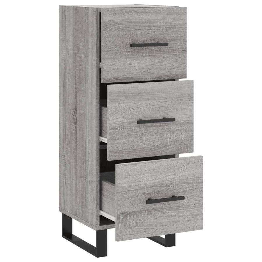 Dressoir 34,5X34X90 Cm Bewerkt Hout Eikenkleurig Grijs sonoma