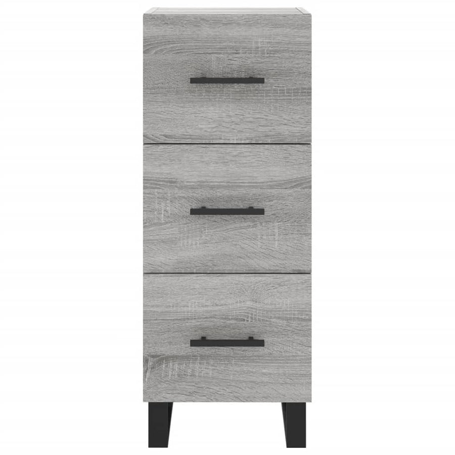 Dressoir 34,5X34X90 Cm Bewerkt Hout Eikenkleurig Grijs sonoma