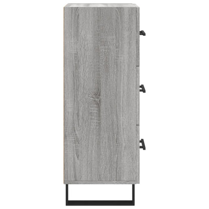 Dressoir 34,5X34X90 Cm Bewerkt Hout Eikenkleurig Grijs sonoma