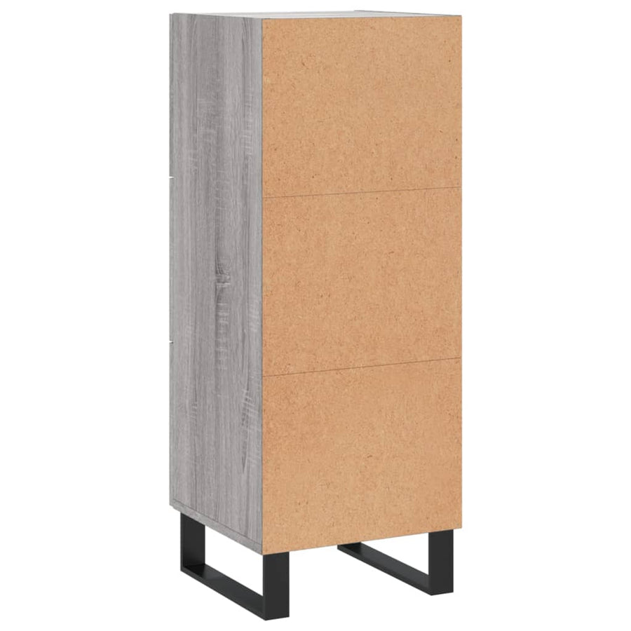 Dressoir 34,5X34X90 Cm Bewerkt Hout Eikenkleurig Grijs sonoma