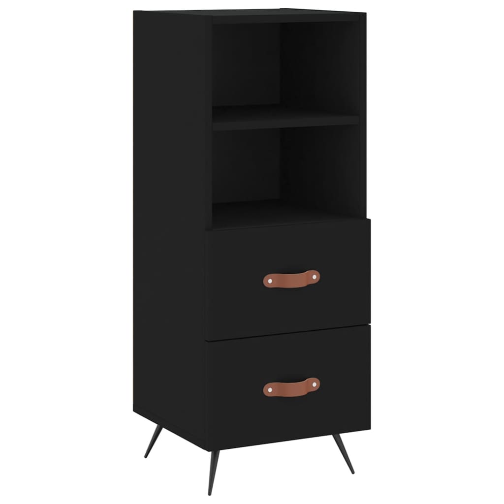 Dressoir 34,5X34X90 Cm Bewerkt Hout Zwart