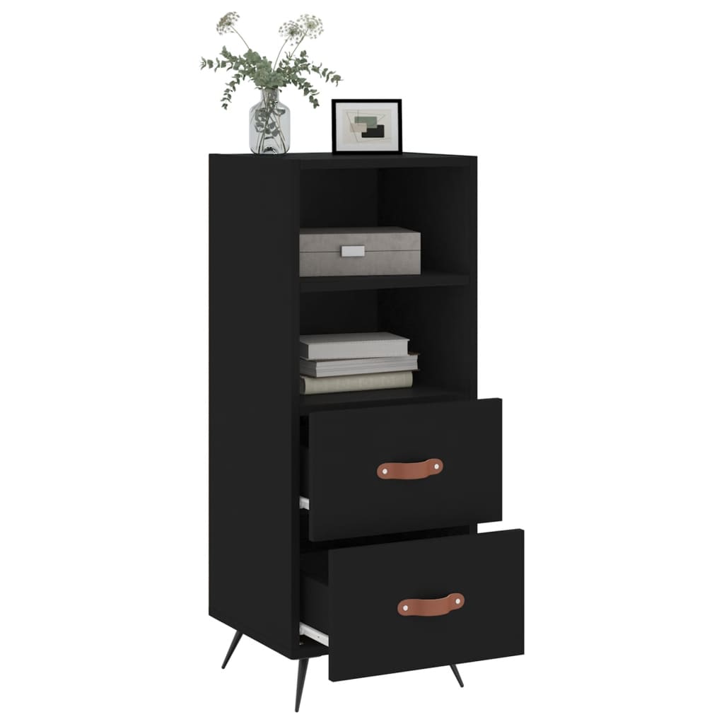 Dressoir 34,5X34X90 Cm Bewerkt Hout Zwart