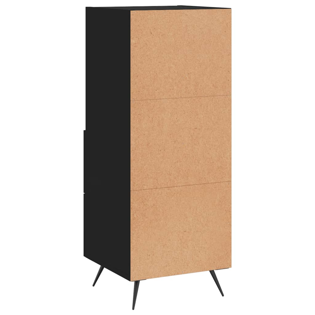 Dressoir 34,5X34X90 Cm Bewerkt Hout Zwart