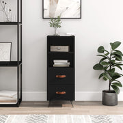 Sideboard 34.5x34x90 cm engineered wood black