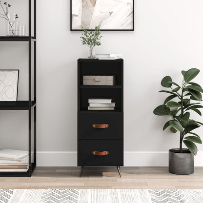 Dressoir 34,5X34X90 Cm Bewerkt Hout Zwart